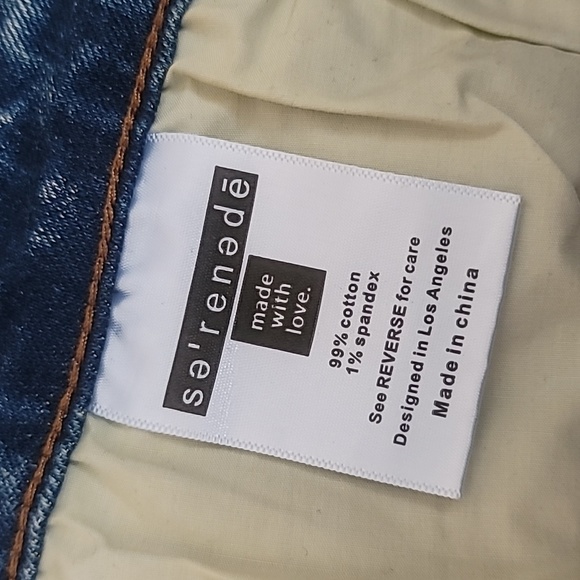 SERENEDE Patchwork Streetwear Earth Tone Serenity Prayer Distressed Skinny Jeans - Picture 5 of 16